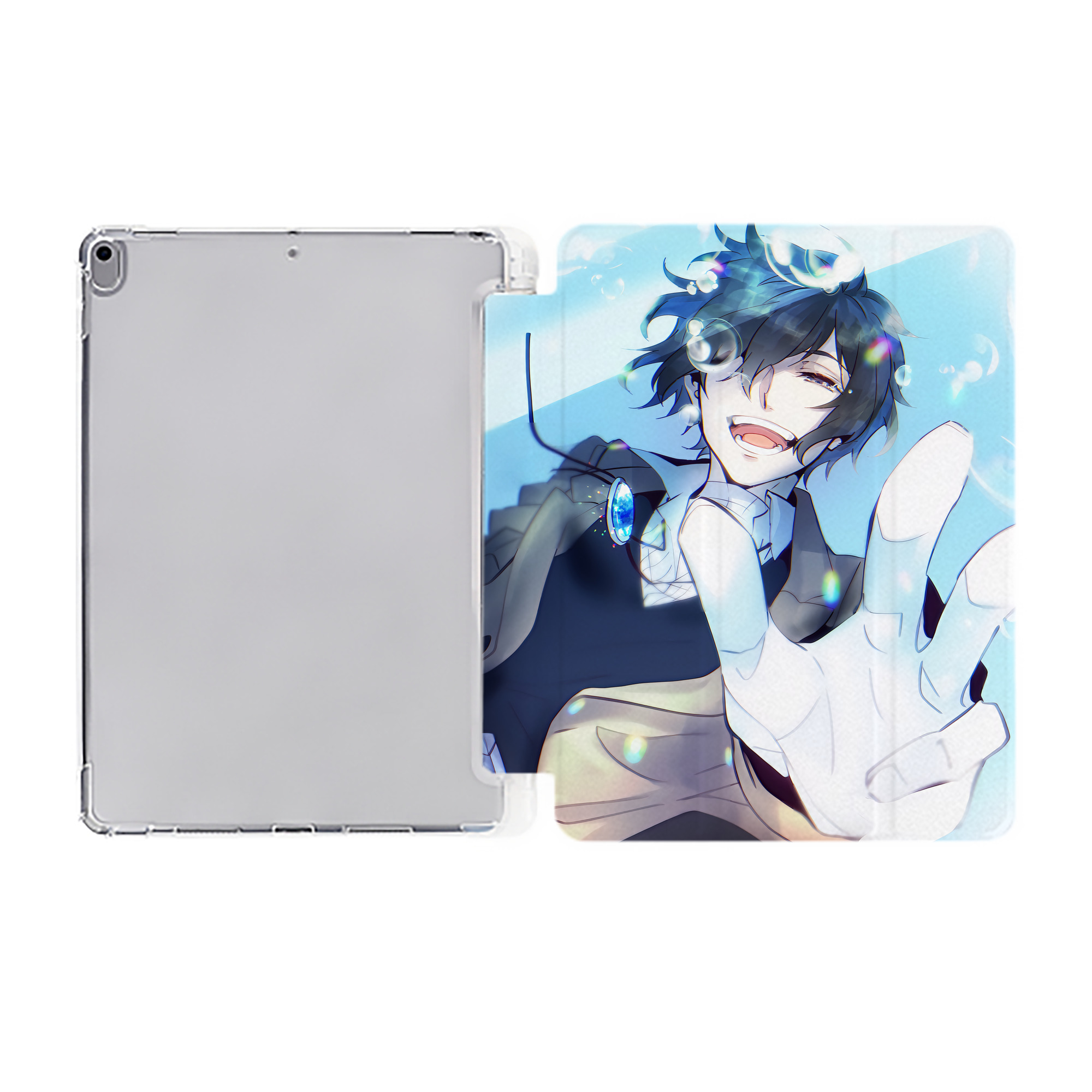 （画像用） 文豪ストレイドッグス Bungo Stray Dogs IPad ケース ペン収納付き 三つ折りスタンド PUレザー×シリコン 対応機種9.5/10.5/10.9インチ